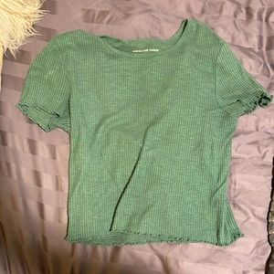 American Eagle green cotton crop top